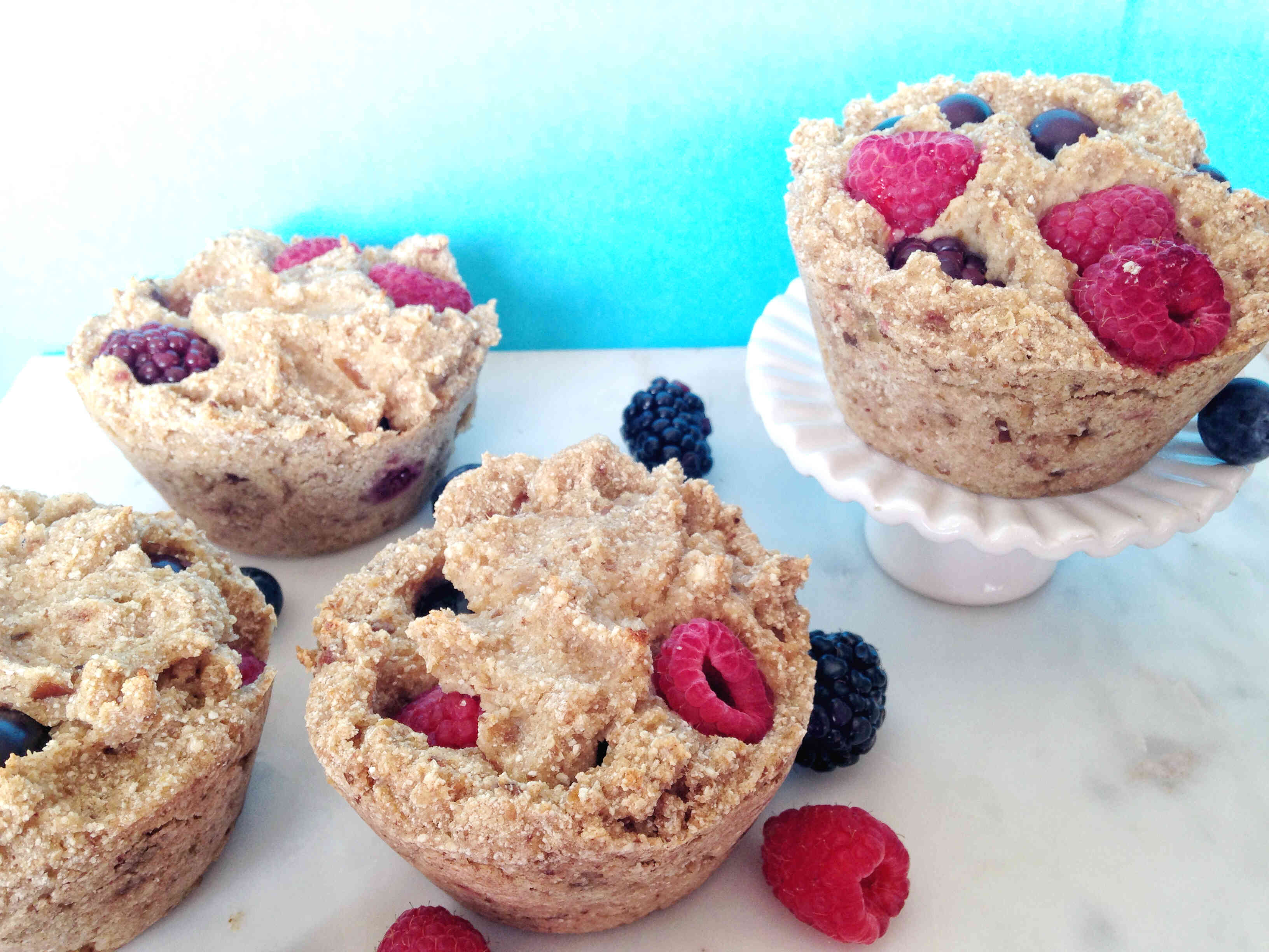 vegan triple berry muffins