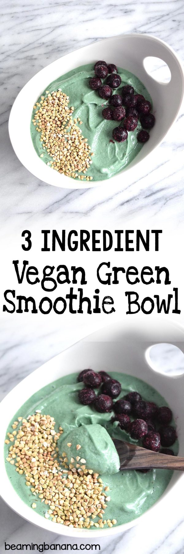 Vegan Green Smoothie Bowl - Beaming Banana